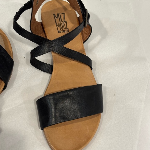 Miz Mooz Black Leather Crisscross Strap Sandals Made in Portugal - Picture 8 of 8